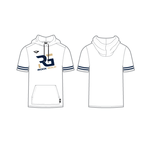 Rock Gold Softball Mens Sublimated SS Hoodie - White