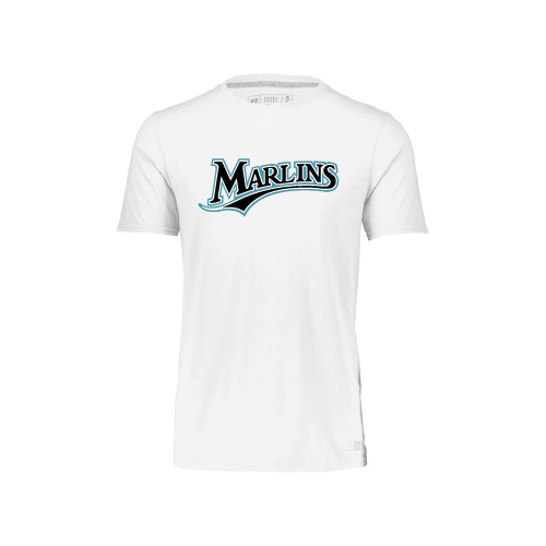 Marlins Mens SS Cotton Tee - White