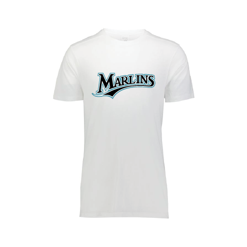 Marlins Mens SS Tri Blend - White