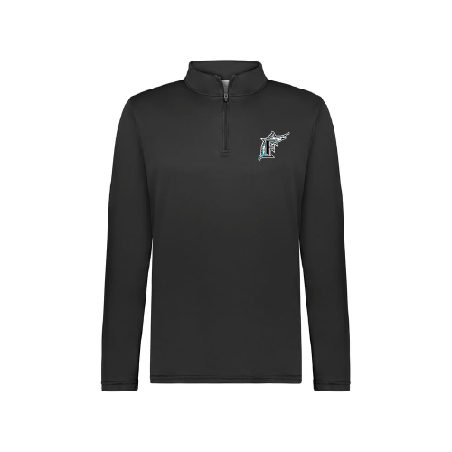 Marlins Mens LS 1/4 Zip Pullover - Black