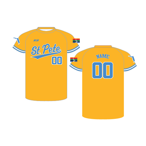 St Pete Pelicans Mens Crew Neck Jersey - Yellow