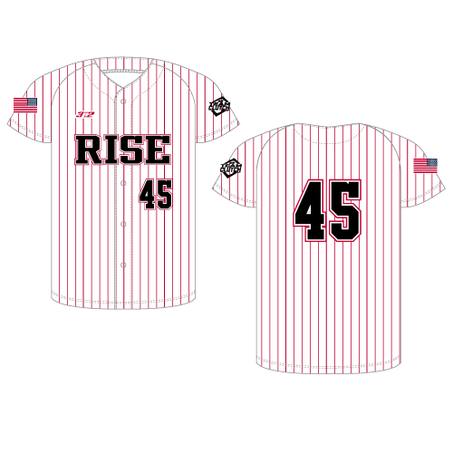 Rise Full Button Jersey - Red Pin