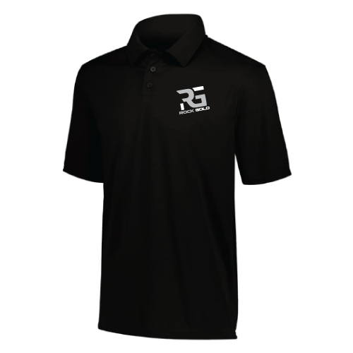 Rock Gold Softball Mens Polo- Black