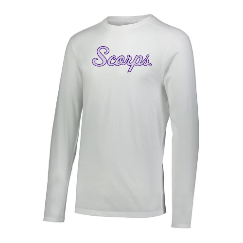 Womens LS Tri Blend - Script - White