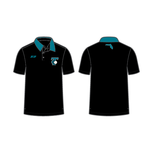 Tide Mens SS Polo - T Logo - Black