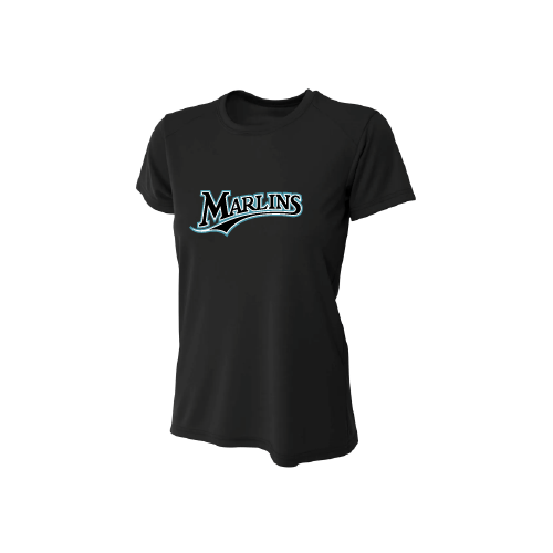 Marlins Womens SS Dri Fit - Black