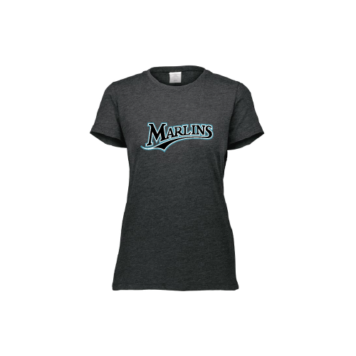 Marlins Womens SS Tri Blend - Black