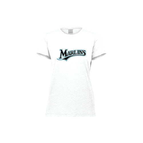 Marlins Womens SS Tri Blend - White