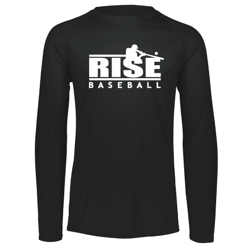 Rise Mens LS Dri Fit - Hitter Logo - Black