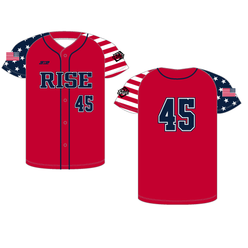 Rise Full Button Jersey - USA Flag
