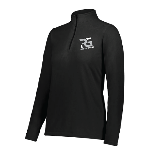 Rock Gold Softball Womens LS 1/4 Zip - Black