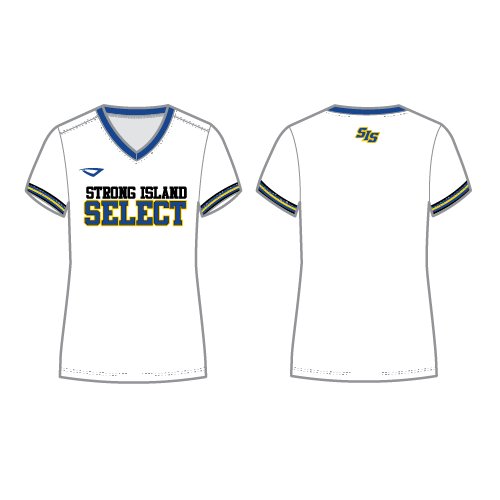 Strong Island Select Womens SS Dri Fit V Neck - White