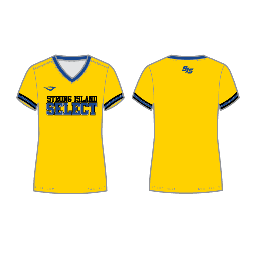 Strong Island Select Womens SS Dri Fit V Neck - Yellow