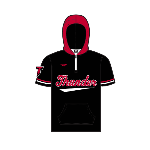 SJ Thunder Mens SS Double Play Hoodie - Black