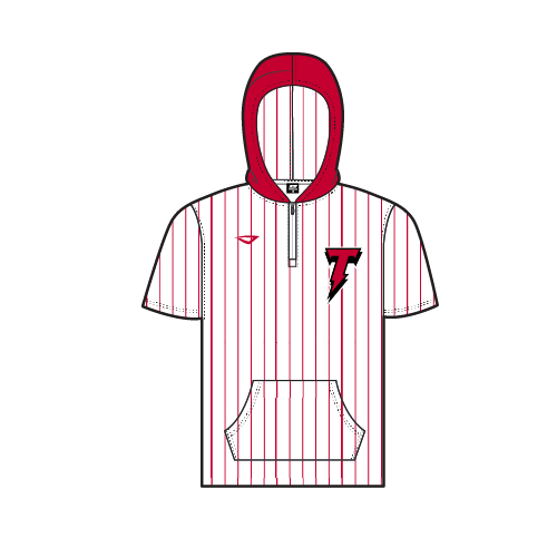 SJ Thunder Mens SS Double Play Hoodie - White Pin