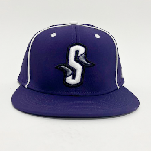 Piped Hat - Purple/White