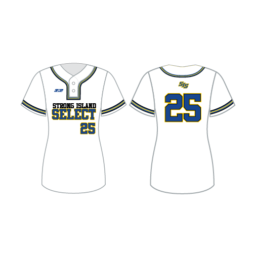 Strong Island Select Womens 2 Button Jersey - White